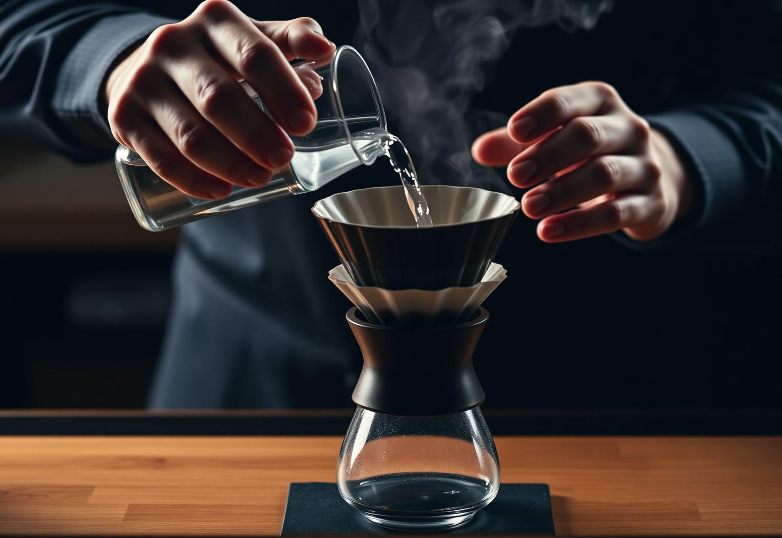 Barista pour-over ritual
